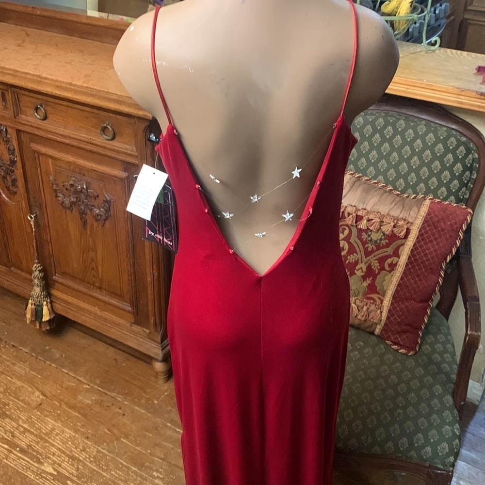 Vintage 90s Y2k Niki Livas Red Velvet Gown NWT - Picture 10 of 13